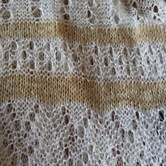 Flying Tomato | Fancy Knit Racerback Tan and White Tank | S | New - Picture 13 of 13